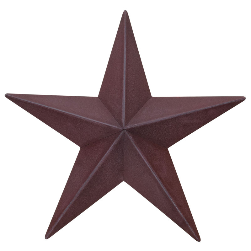 Étoile décorative en métal, Bourgogne, H 24 po x l 24 po x P 1 po