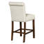 2 pièces de tabouret de comptoir rembourré - beige, conception à roulettes, garniture argentée de 2 pieds en bois massif,