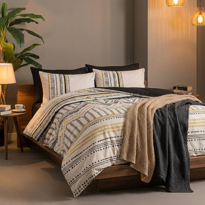 Elvira Geometric 100% Cotton Duvet Cover Set