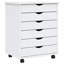 Commode à 6 tiroirs avec roulettes Ladehe Moss, pin massif-285976866
