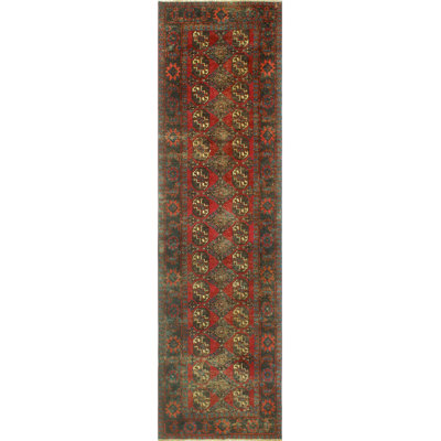 One-of-a-Kind 3'1" X 11'3" 1980s Runner Wool Area Rug in