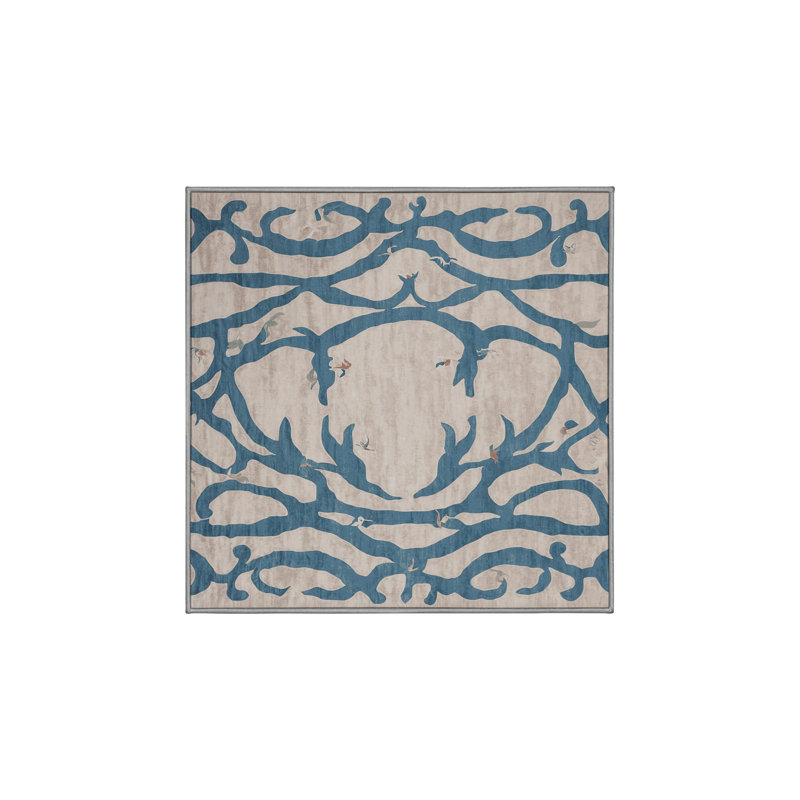 Tapis gris lavable à la machine, Carré 4 pi