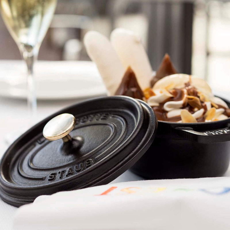 La Cocotte Cast Iron Round Cocotte, 0.25 quarts, Black Matte