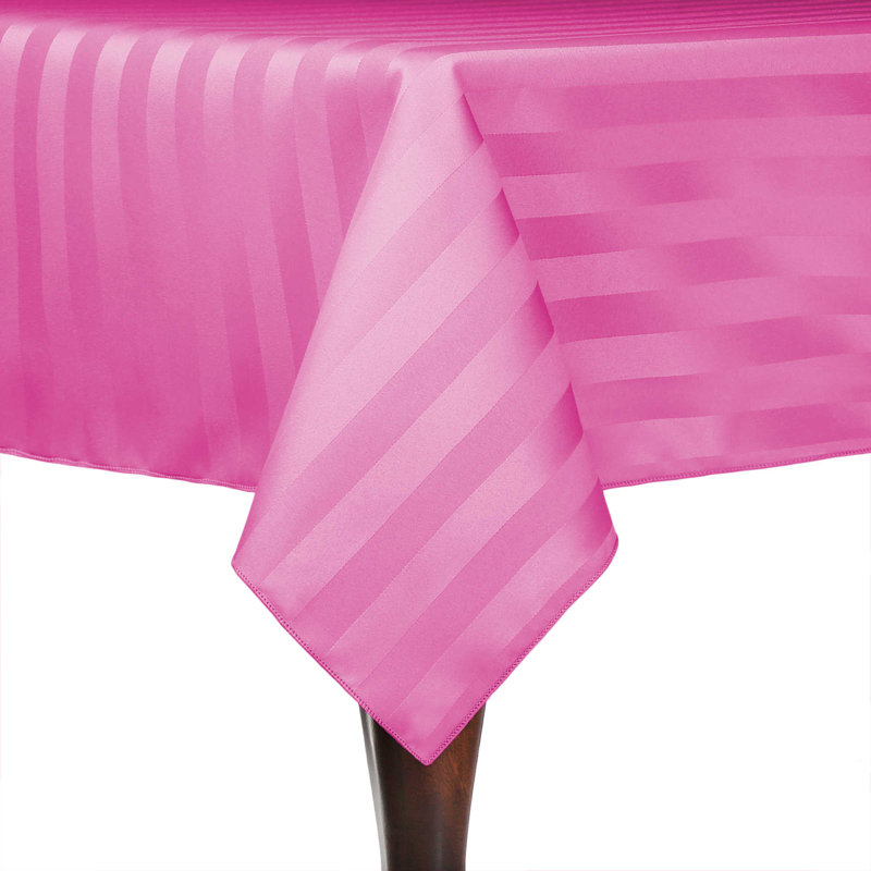 Ultimate Textile Satin Stripe Rectangular Tablecloth, 10, Watermelon, 120" x 54"