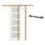 Porte intérieure coulissante à fermeture à glissière avec panneau en bois aggloméré blanc et verre coulé 5 Lite-112674880