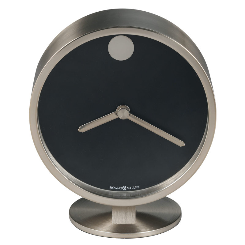 Modern Black and Silver Quartz Table Clock