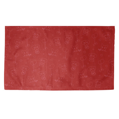 Tapis rouge/zone blanche fait main