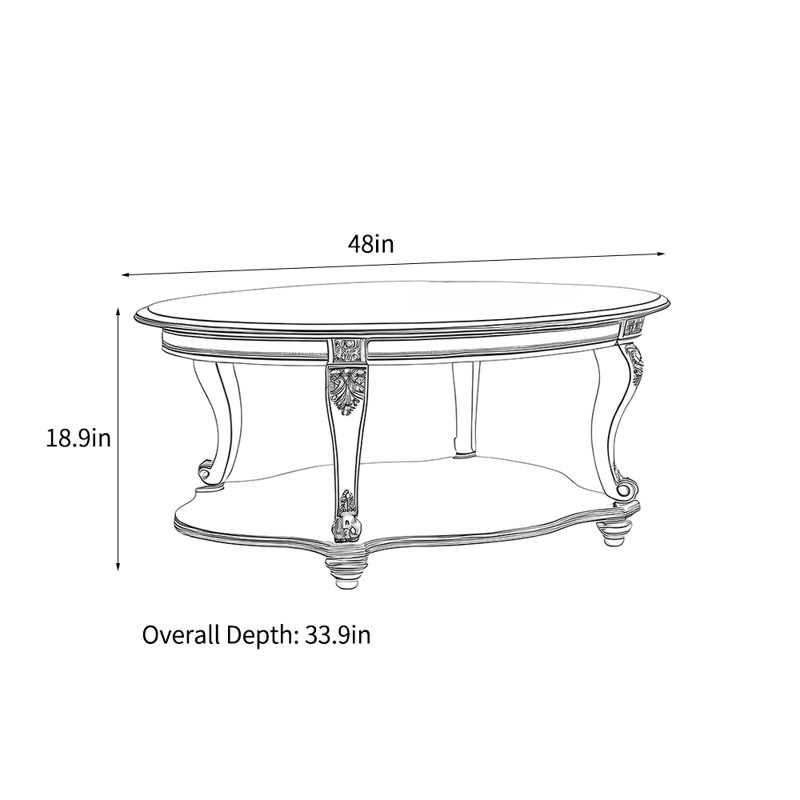 Table basse rétro de style américain