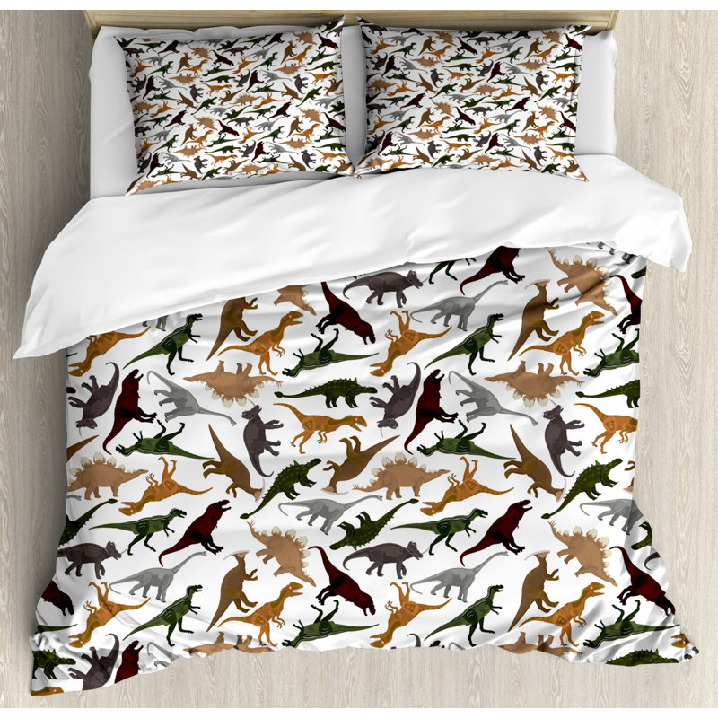 Jurassic Quilt Set, King Duvet Cover + 2 Standard Shams