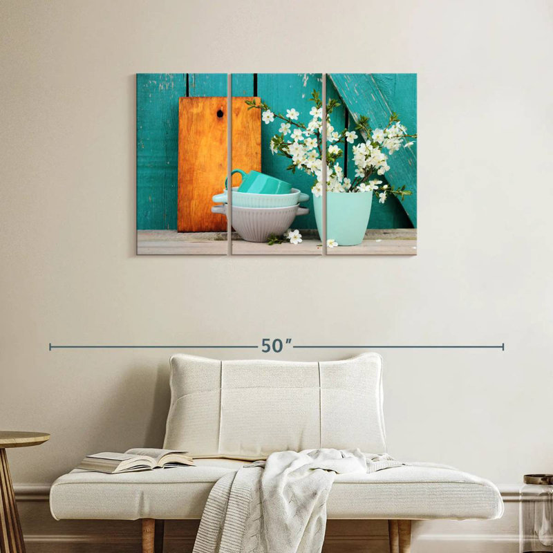 Bols et vase Senne Turquoise, H 24 po x l 38 po