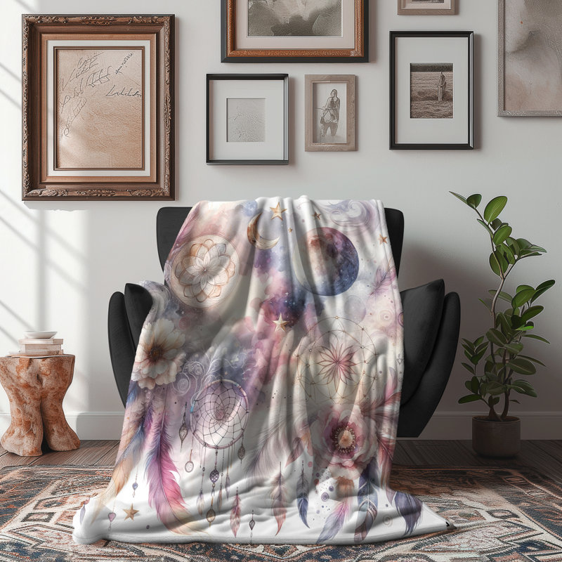 Galaxy Gypsy - couverture sherpa de qualité supérieure 1 pièce - impression d'art luxueux, Jeté