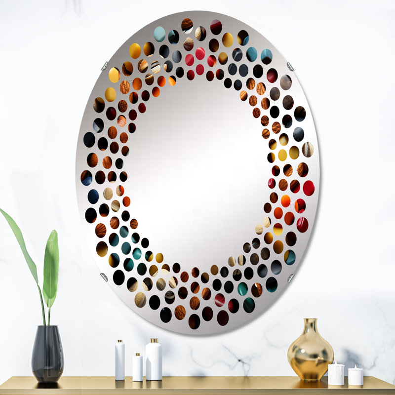 Miroir mural à pois Nut Discovery Collage II - MIR117181 - Ovale, 35,4 po x 23,6 po