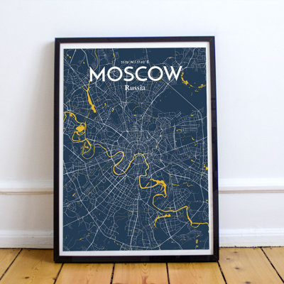 Moscow City Map - No Frame Print