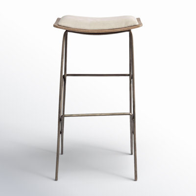 Deux Upholstered Counter Stool with Metal Frame