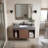 40" Modern Floating Single Bathroom Vanity Set with Sintered Stone Top and Undermount Ceramic Sink