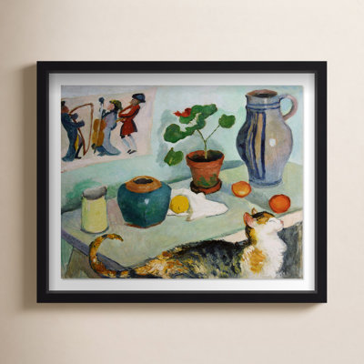 August Mackes Still Life With A Cat Art