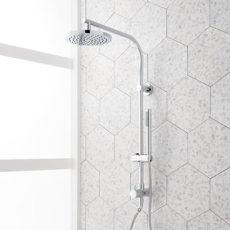 Ensemble de douche à tuyau exposé Retrofit, Chrome chrome