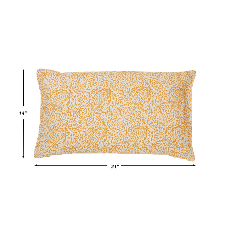 Housse et insert de coussin rectangulaire en lin Paisley Block