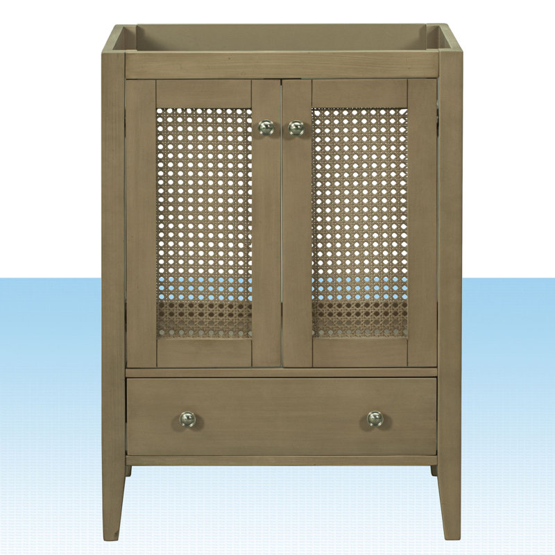 Base de meuble-lavabo simple 23,6 po seulement en brun