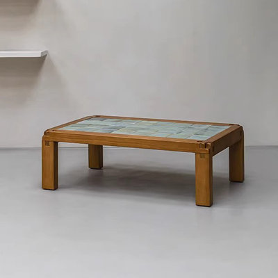 Retro Solid Wood Rectangular Coffee Table