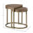 Aurora Bridges Nesting Tables – Latte Elm Veneer 2-Piece Round End Table Set with Metal Frame