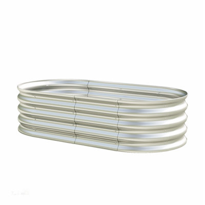2Pcs Galvanized Raised Garden Bed Kit for Vegetables, Flowers & Herbs, Easy Assembly, Rust-Resistant, Heavy Duty