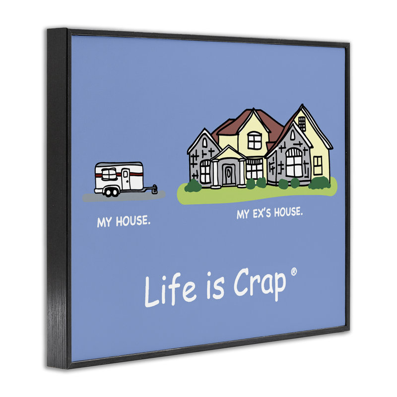 Drôle, ma maison, estampe numérique par LIC, H 11 po x l 14 po, Giclée encadrée noir minuit