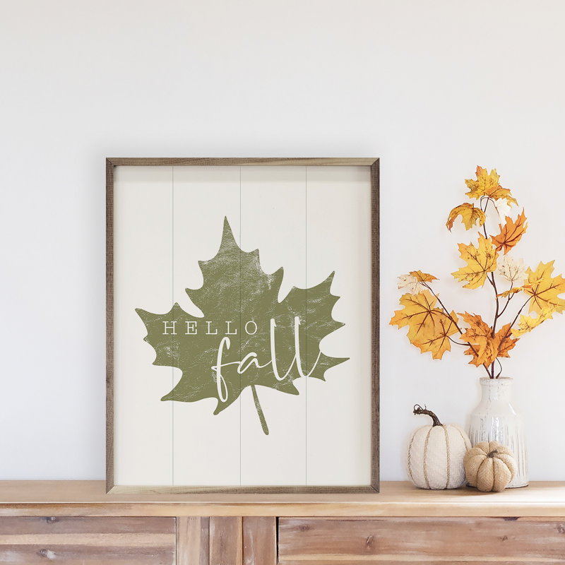 " Hello Fall Leaf White ", 30" H x 24" W