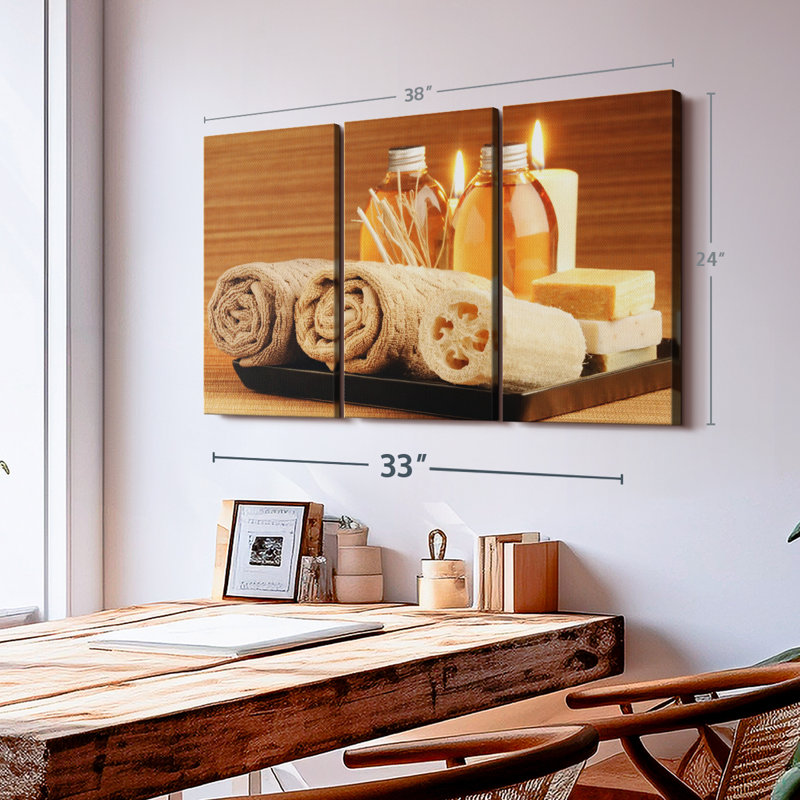 «Spa traitement Essentials» sur toile, H 24 po x l 38 po x P 1,25 po