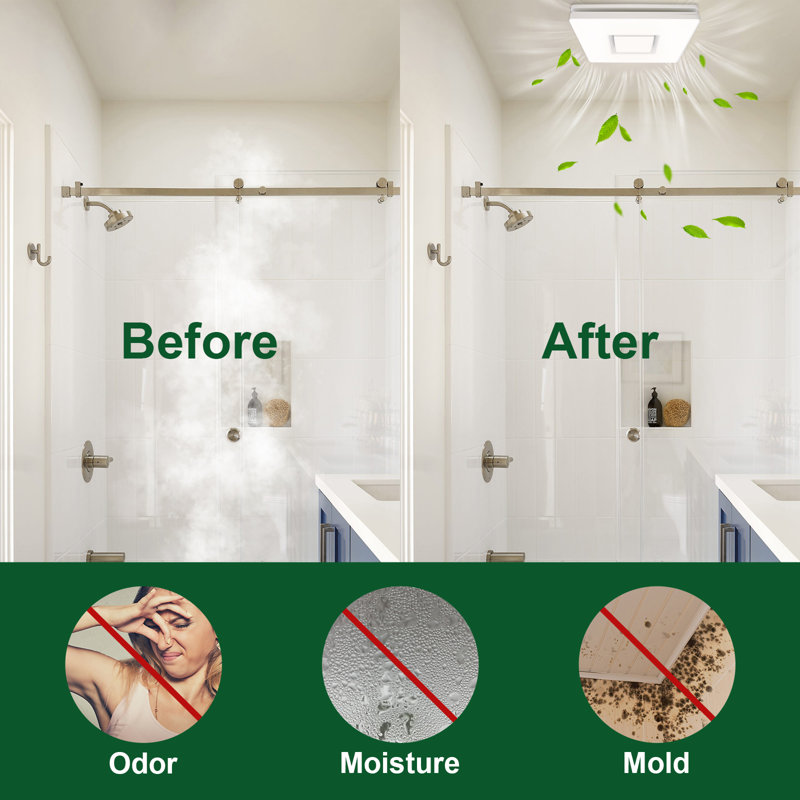 White Satin LED Ceiling Mount Exhaust Fan with Night Light