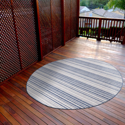 Tapis rayé bleu intérieur / extérieur Waikiki