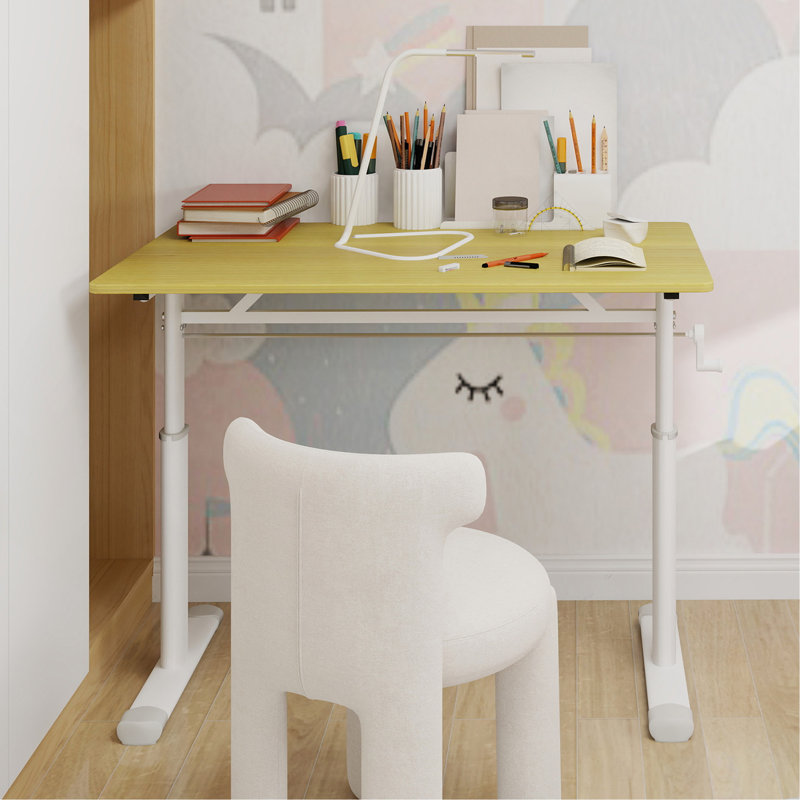 Adjustable Study Desk For Kids & Adults – Height-Adjustable, Multi-Purpose Home/Office Desk, Compact Design, Natural