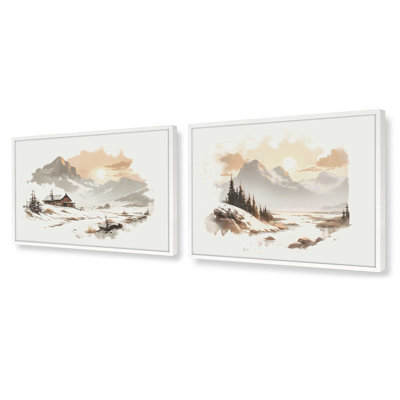 Ensemble de 2 impressions Winter's Quiet Refuge, 18 po x 24 po