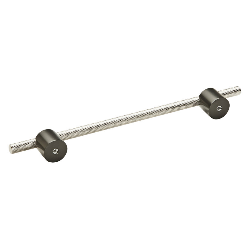 Poignée barre Transcendent, Noir mat / nickel poli, 7.5625"