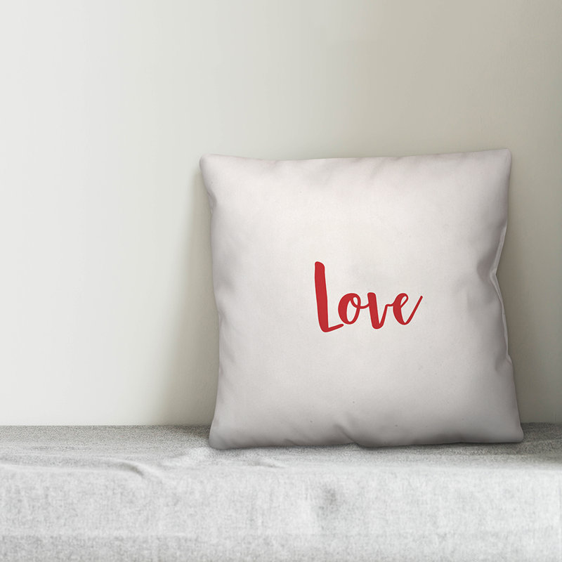  Coussin Love, Blanc / rouge, Coussin décoratif