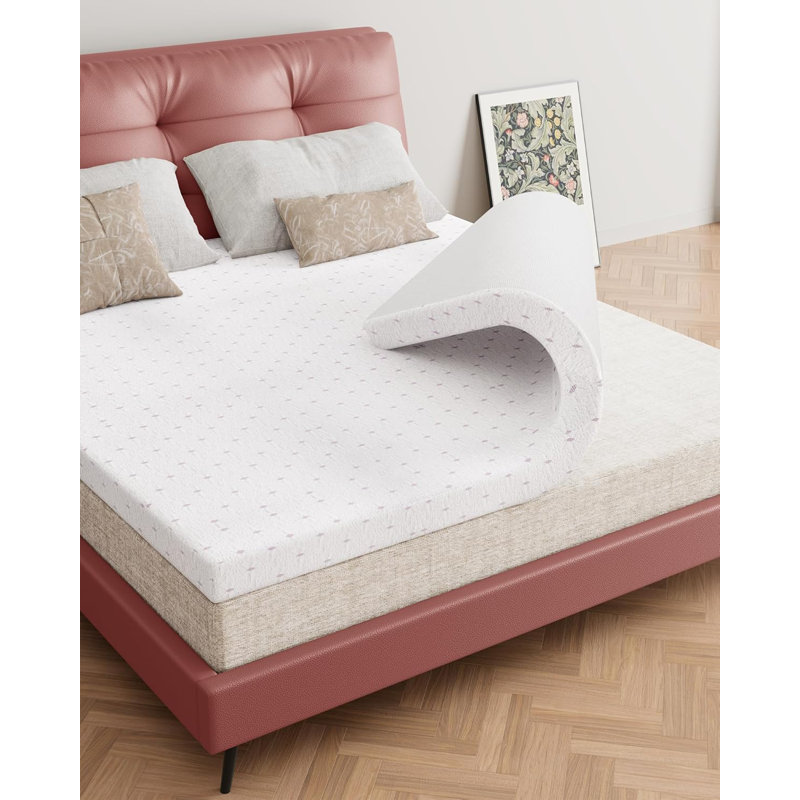  Mattress Topper, 4 inch Full Memory Foam Mattress Topper with Ultra Soft Cover & Corner Straps, CertiPUR-US Certified, Lavender Infused