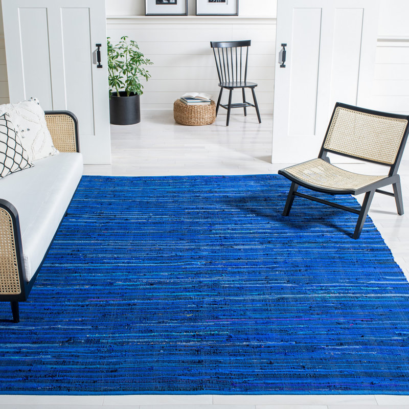 Tapis en coton tissé à la main Burkhart, Rectangle 9 pi x 12 pi