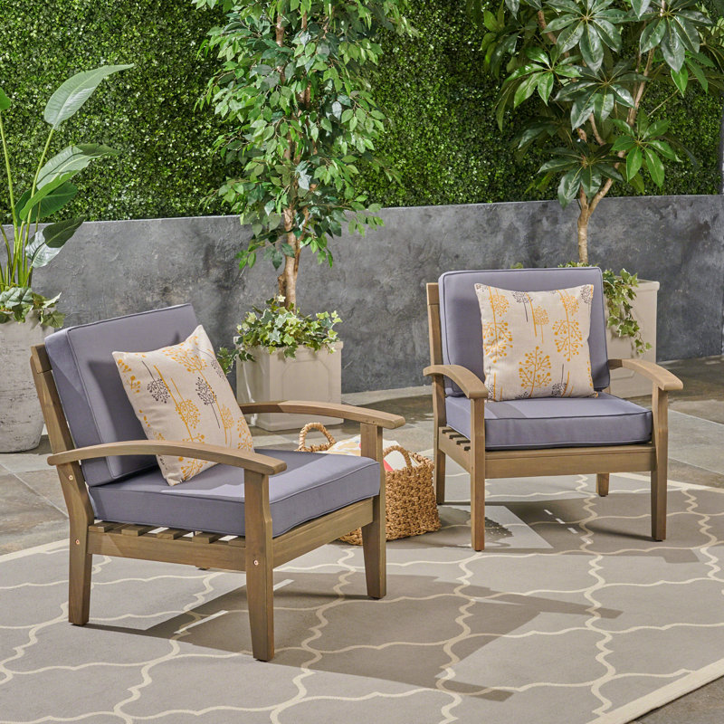 Fauteuil de patio, Gris, Gris foncé