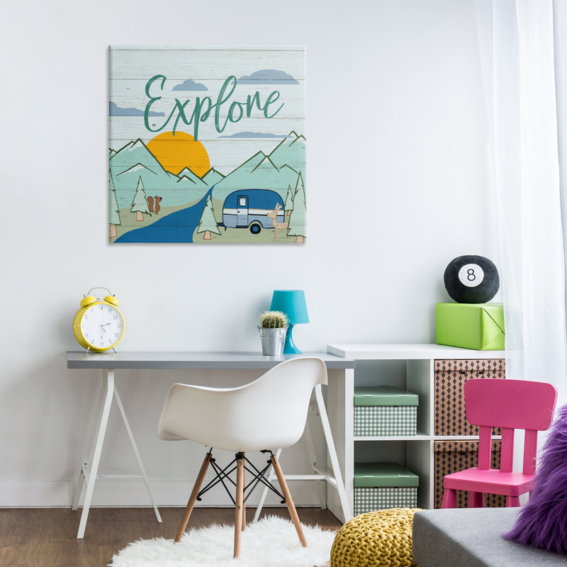 Art mural Explore Explore Rustic Adventure par Hugo Edwins, H 30 po x l 30 po