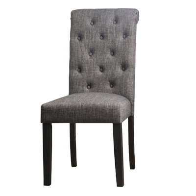 Solid Wood Wingback Side Chair in Gray -  Red Barrel StudioÂ®, 69A27D1B41CE4ED188AC30DFCDD1F838