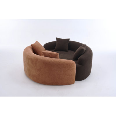 LY-042 S-Curved Chenille Sectional Sofa: Dual-Depth, No Assembly, Compact For Small Spaces, 400 Lbs, 66.9" L by Ivy Bronx