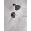 Ensemble de robinet de douche H2Okinetic Nicoli 14 Series, ensemble de poignée de douche noir mat / or brossé et poignée, ensemble de garniture de valve, noir mat / bronze champagne (valve de douche incluse)-89149796