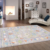 Oriental Area Rug in Gray