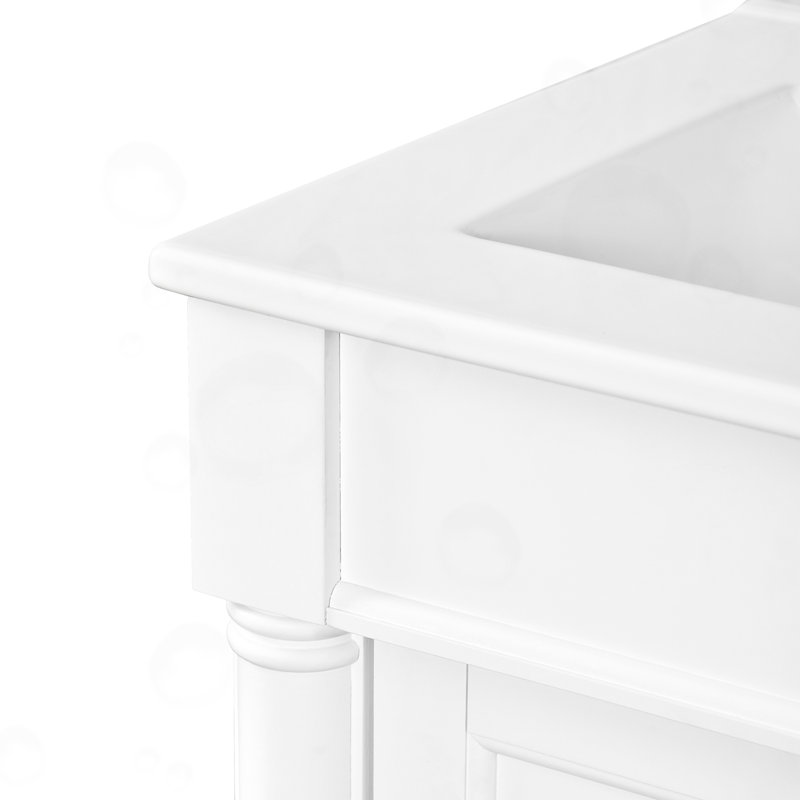 Armoire de salle de bain autoportante Nimai, Blanc, Argent