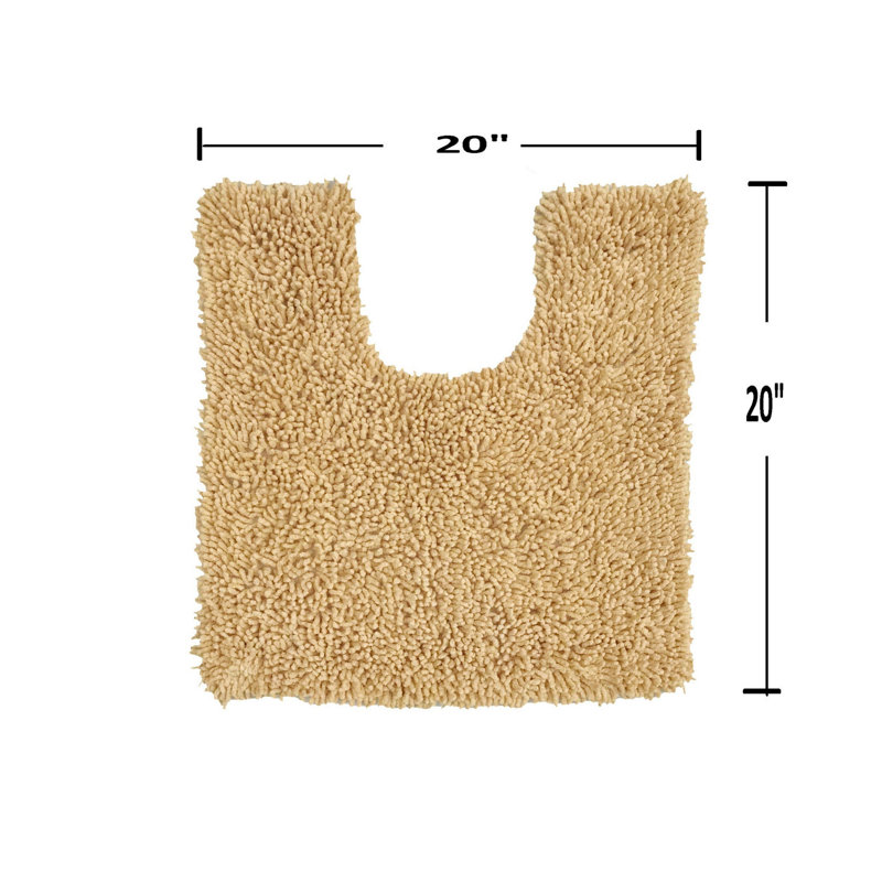 Heacock U-shaped 100% Cotton Non-Slip Contour Mat, Yellow