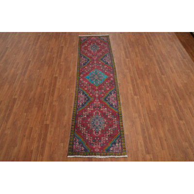 Tapis de couloir oriental traditionnel fait à la main en laine 3 x 10