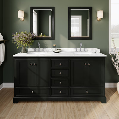 Deborah Double Bathroom Vanity with Quartz Top