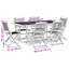 Acacia Rectangular Solid Wood Patio Dining Set-1407734303