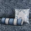Ensemble de couvre-lit en jacquard pour grand lit 5 pièces avec coussins décoratifs, décorations bleu marine et argentées pour lits-122455291-122455292