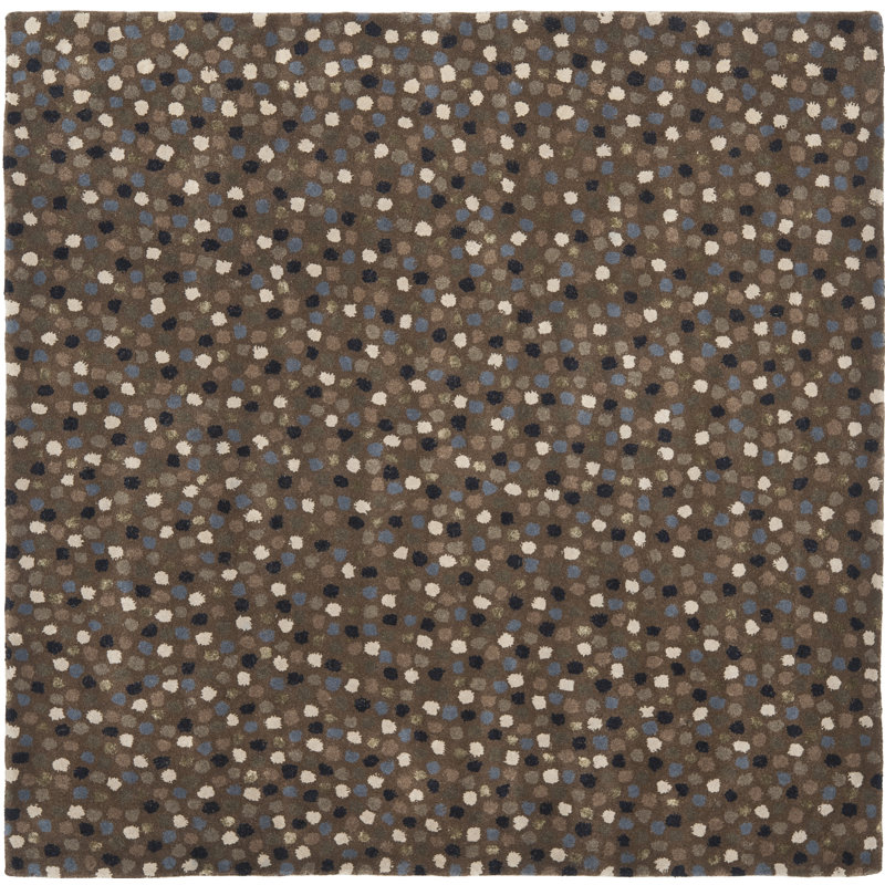 Kurland Soho Hand Tufted Wool/Viscose Abstract Rug in Brown, Square 6'